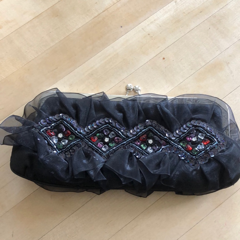 Black embellished Clutch